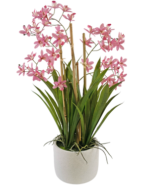 Künstliche Pflanze Mini Cymbidium Real Touch 58 cm rosa