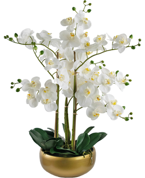 Künstliche Blume Orchidee Real Touch 50 cm groß im Topf gold