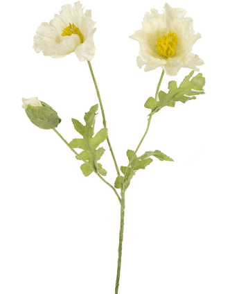 Kunstblume Mohn 73 cm weiß