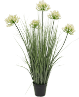 Kunstgras weiß Agapanthus Zwiebel Gras Topf 90cm feuerhemmend