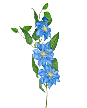 Künstliche Blume Clematis groß 81 cm blau