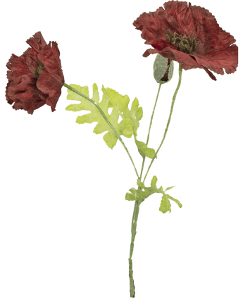 Künstliche Blume Mohn 73 cm bordeaux