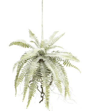 Künstliche Hängepflanze Frosted Fern auf Kugel 76 cm