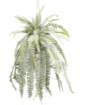 Künstliche Hängepflanze Frosted Fern auf Kugel 97 cm