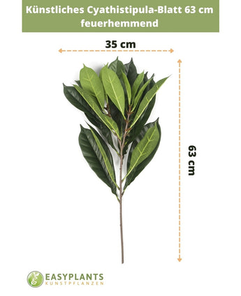 Künstliches Cyathistipula-Blatt 63 cm feuerhemmend