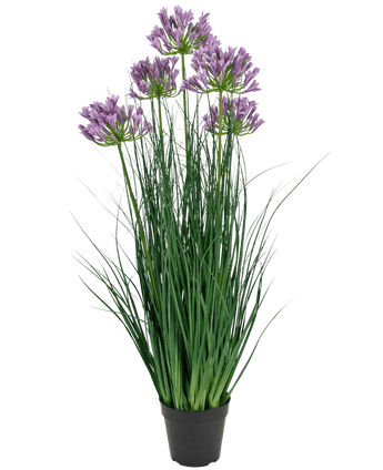 Kunstrasen lila Agapanthus Zwiebelgras Topf 90cm feuerhemmend