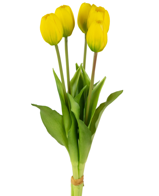 Künstlicher Tulpenstrauß Real Touch Gelb 40cm