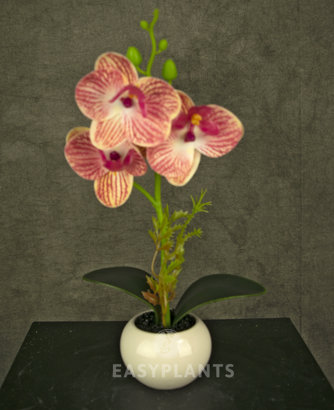 Künstliche Orchidee 28 cm rosa im Topf