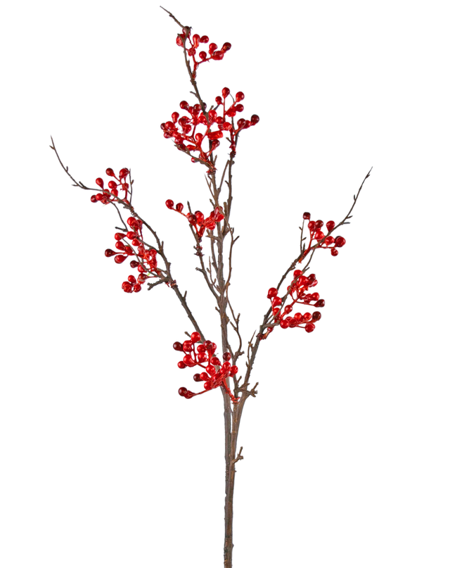 Künstlicher Zweig Beere 93 cm rot