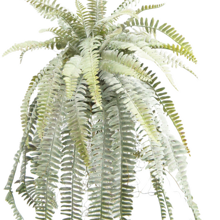 Künstliche Hängepflanze Frosted Fern auf Kugel 97 cm