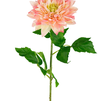 Künstliche Blume Georgine Real Touch Gelb/Rosa 70cm