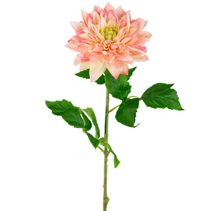 Künstliche Blume Georgine Real Touch Gelb/Rosa 70cm