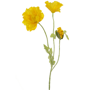 Künstliche Blume Mohn 73 cm gelb