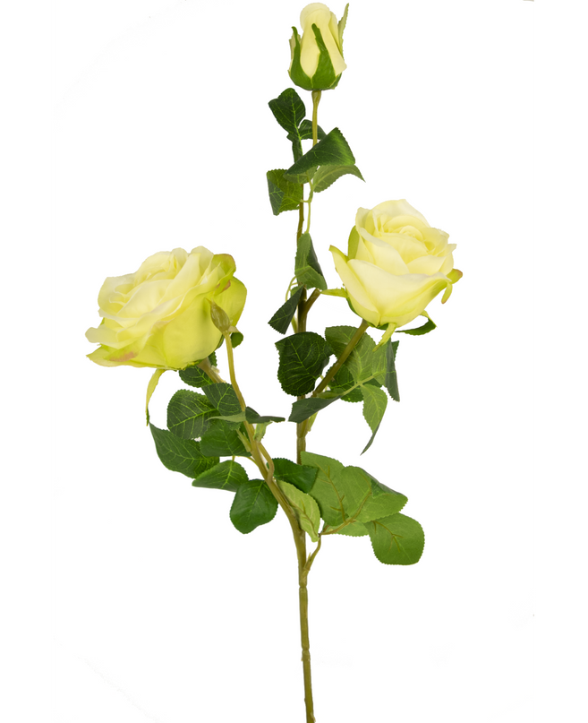 Künstliche Rose Neo deluxe 68 cm weiß/grün