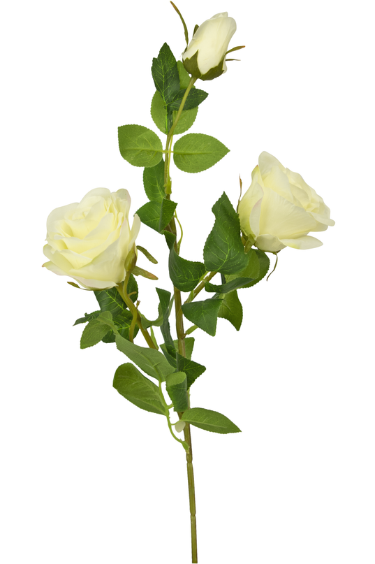 Künstlicher Rosenzweig 68 cm weiß