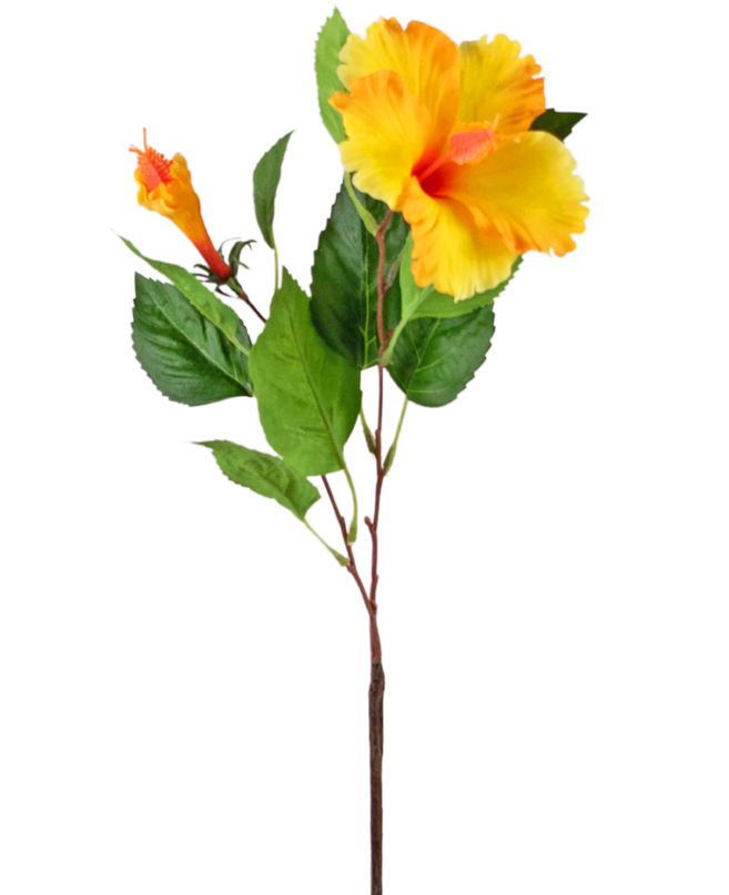 Künstliche Blume Hibiskus 73 cm gelb