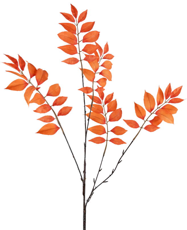 Künstlicher Zweig Farn verzweigt 78 cm orange