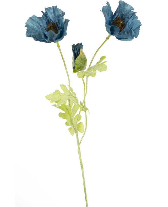 Künstliche Blume Mohn 73 cm dunkelblau