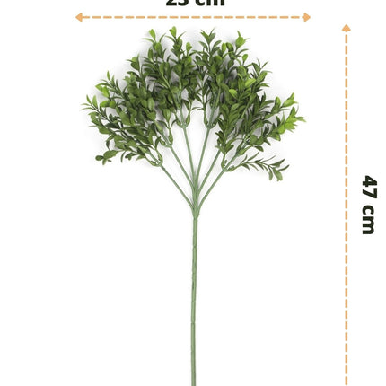 Künstlicher Buxus-Zweig 47 cm UV-beständig und feuerhemmend