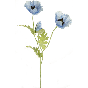 Künstliche Blume Mohn 73 cm blau