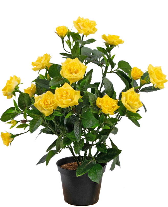 Kunstpflanze Mini Rose 35 cm gelb