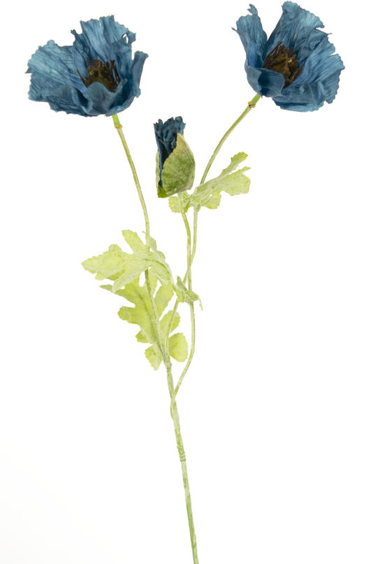 Künstliche Blume Mohn 73 cm dunkelblau