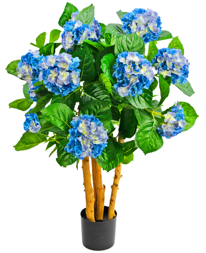 Künstliche Hortensie 85 cm blau